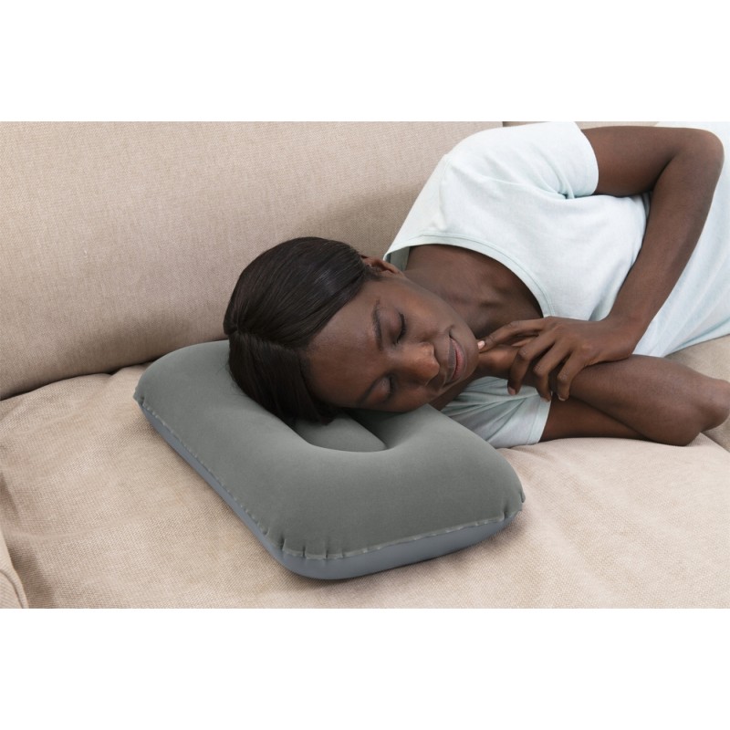 Dmuchana Poduszka Welurowa Szara 42 cm Bestway 67121