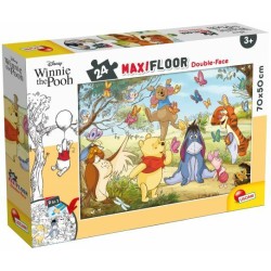 Puzzle Podłogowe maxi dwustronne 24el. 70x50cm Kubuś Puchatek. 86665 LISCIA