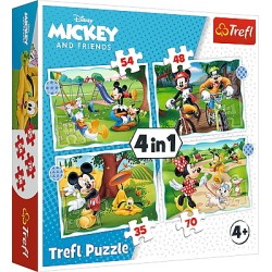 Puzzle 4w1 Fajny dzień Mickiego / Disney Standard Characters 34604 Trefl p8