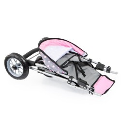 Bayer Wózek dla lalek bliźniaczy - Jogger DUO szary z wróżką 39166AA