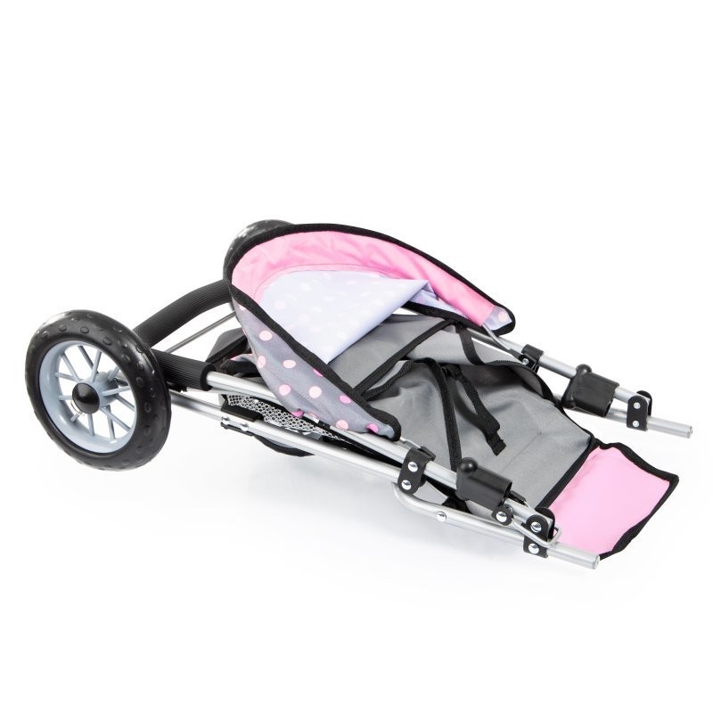 Bayer Wózek dla lalek bliźniaczy - Jogger DUO szary z wróżką 39166AA