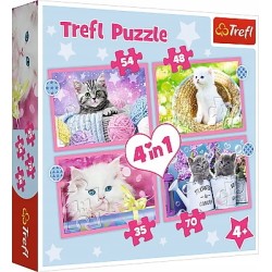 Puzzle 4w1 Zabawne kotki 34396 Trefl p8