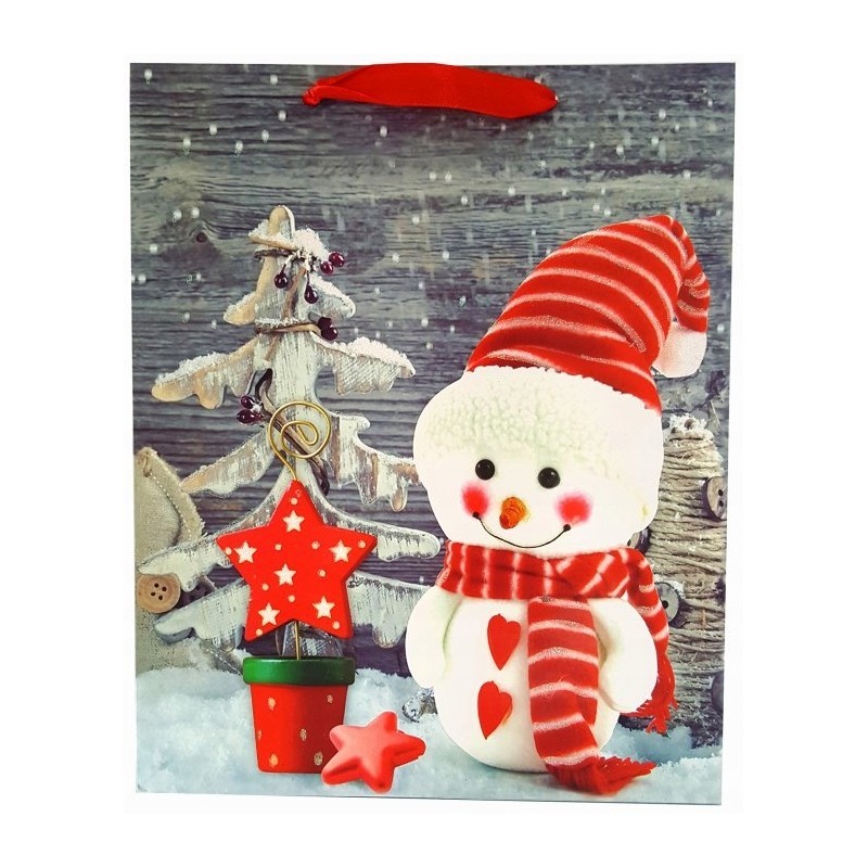 Torebka ozdobna prezentowa świąteczna 7050B 26x32x12cm p12, mix cena za 1 s