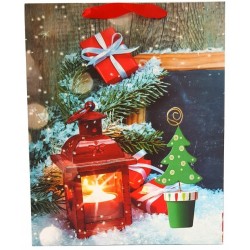 Torebka ozdobna prezentowa świąteczna 7050B 26x32x12cm p12, mix cena za 1 s