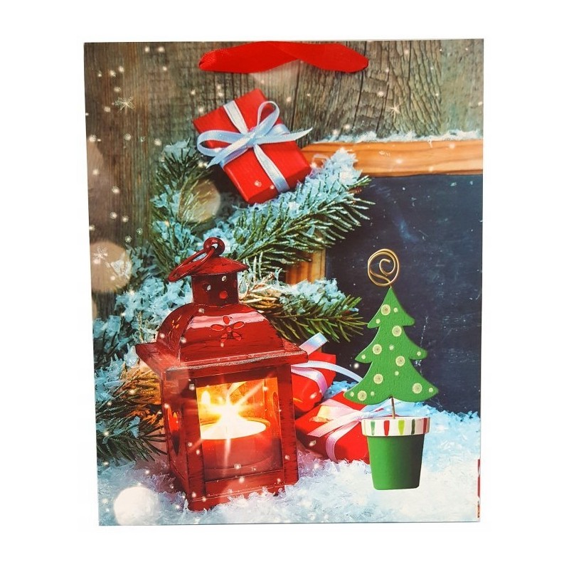 Torebka ozdobna prezentowa świąteczna 7050B 26x32x12cm p12, mix cena za 1 s