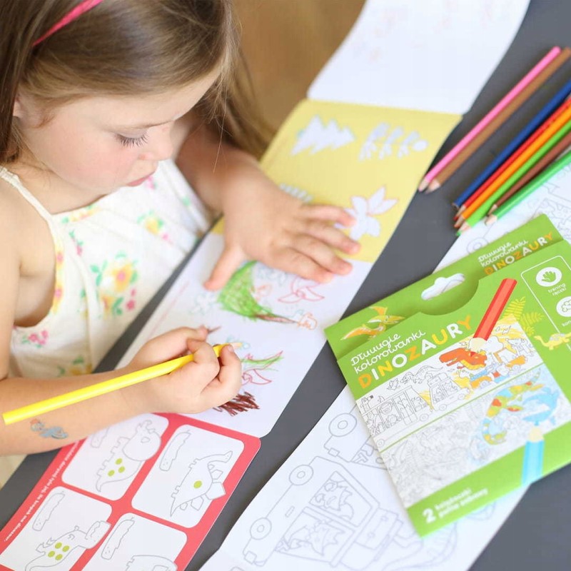 CzuCzu Dłuuugie kolorowanki Dinozaury