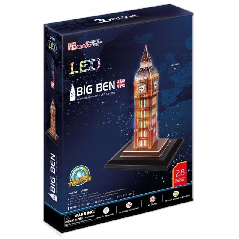 Puzzle 3D LED Zegar Big Ben 20501 DANTE p12 cena za 1szt.