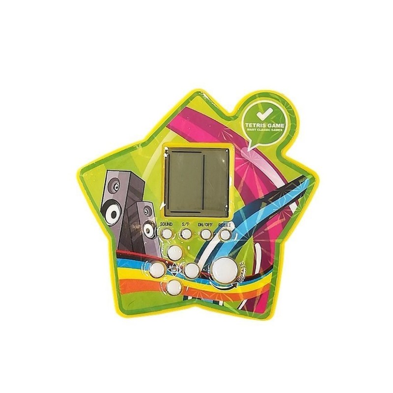 Gra Elektroniczna Kieszonkowa Brick Tetris Żółty