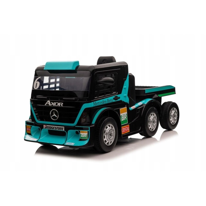 Auto Na Akumulator Mercedes+ Naczepa XMX622B Niebieski LCD