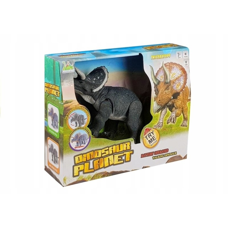 Duży Dinozaur Na Baterie Triceratops Szary