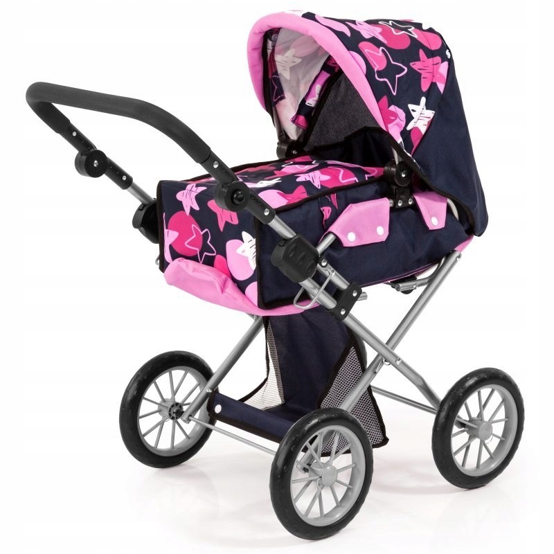 Bayer Wózek głęboki dla lalki City Star granatowo-różowy 13669AA