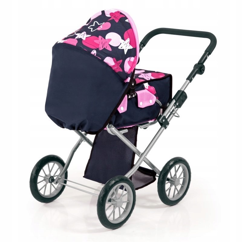 Bayer Wózek głęboki dla lalki City Star granatowo-różowy 13669AA