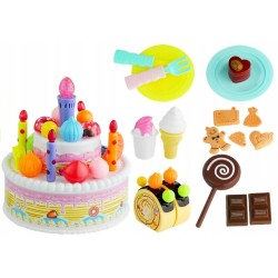 Serwis Urodzinowy Tort Ciasteczka Świeczki Lody