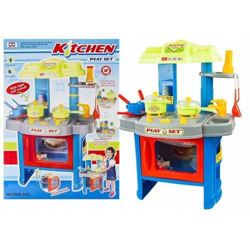 Duża Kuchnia z Piekarnikiem Akcesoria Niebieska