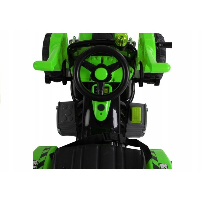 Traktor na akumulator z Łyżką Koparka Zielony