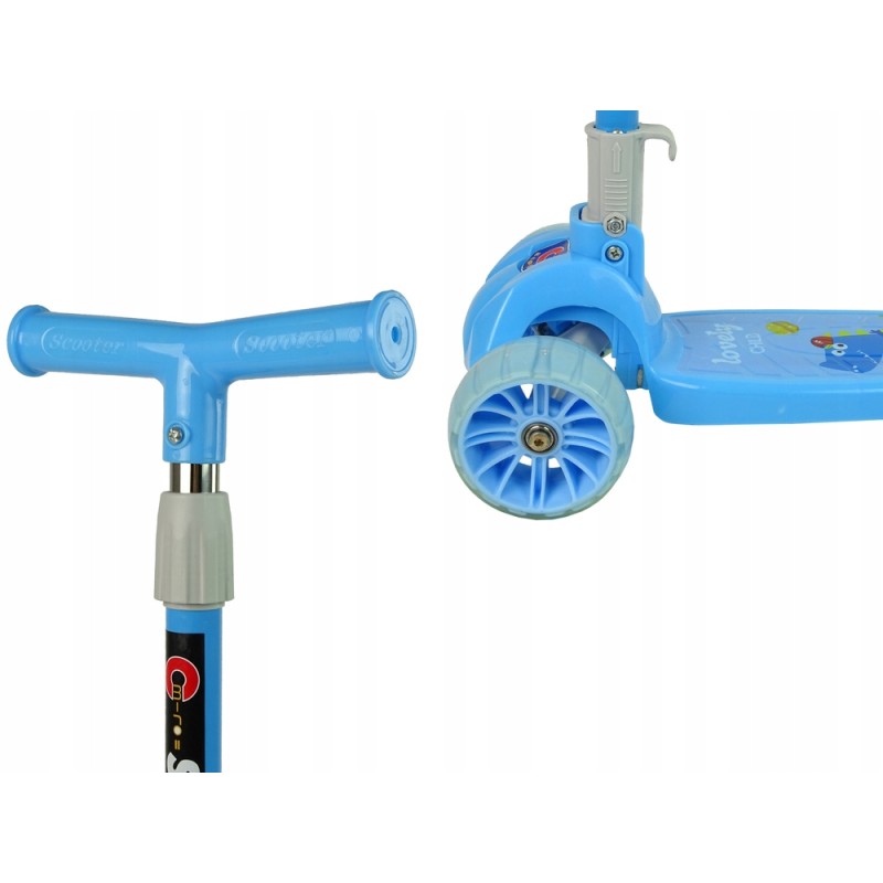 Hulajnoga Balansowa Trójkołowa Świecące Koła Niebieska Krokodyl