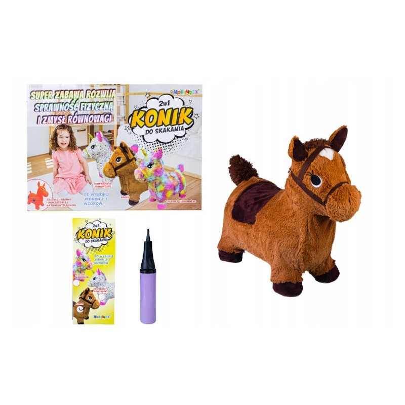 PROMO Konik do skakania pluszowy mix 3 kolory 1004073 cena za 1szt