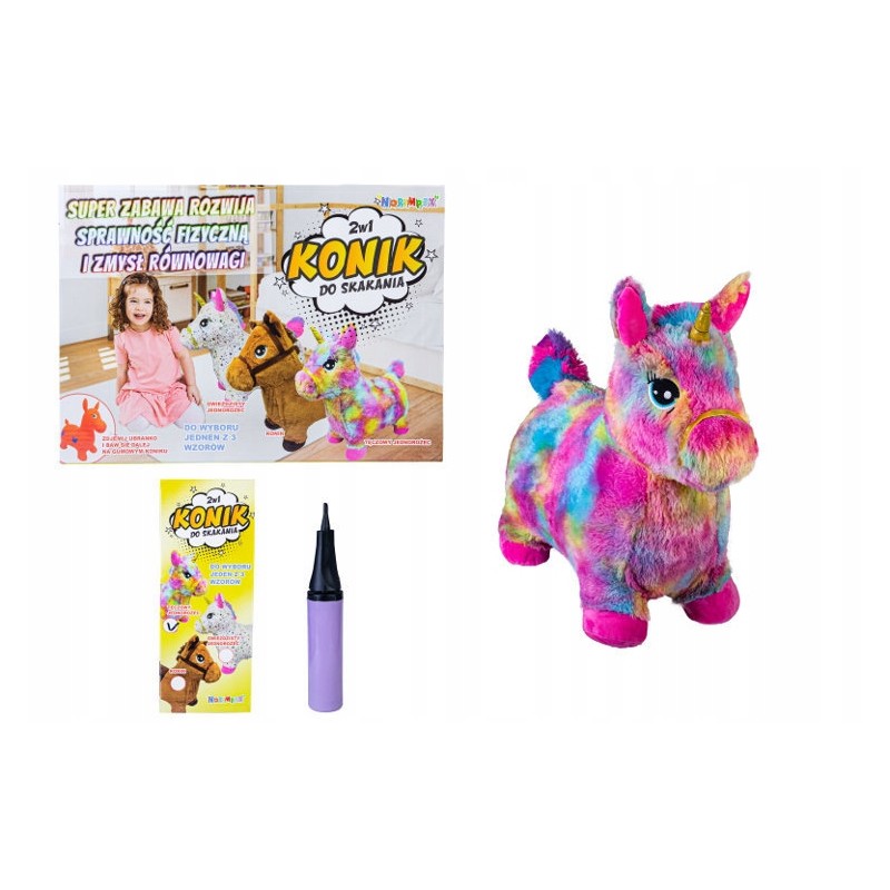 PROMO Konik do skakania pluszowy mix 3 kolory 1004073 cena za 1szt