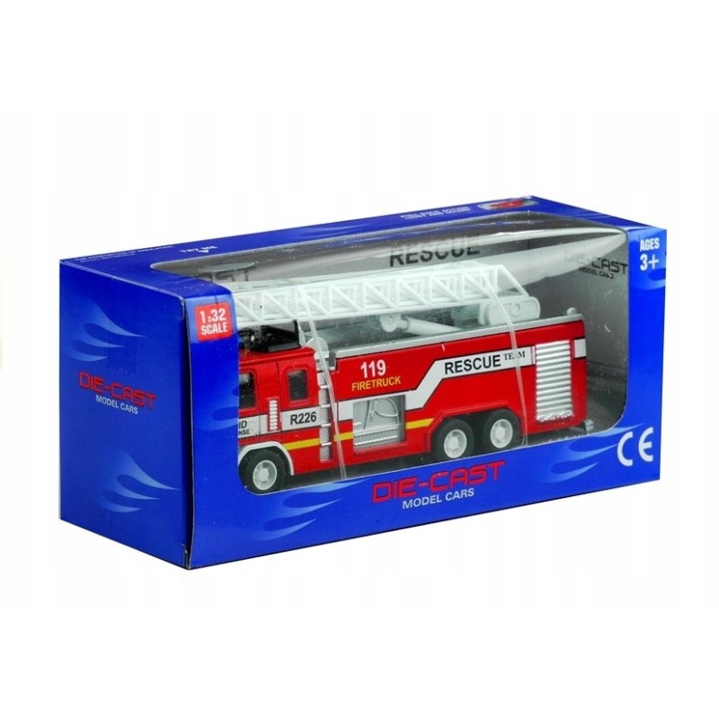 Samochodzik Wóz Strażacki z Drabiną 2 Rodzaje 1:32