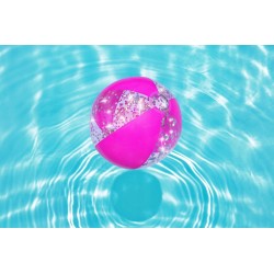Piłka Plażowa Z Brokatem Rózowa 41cm Bestway 31050