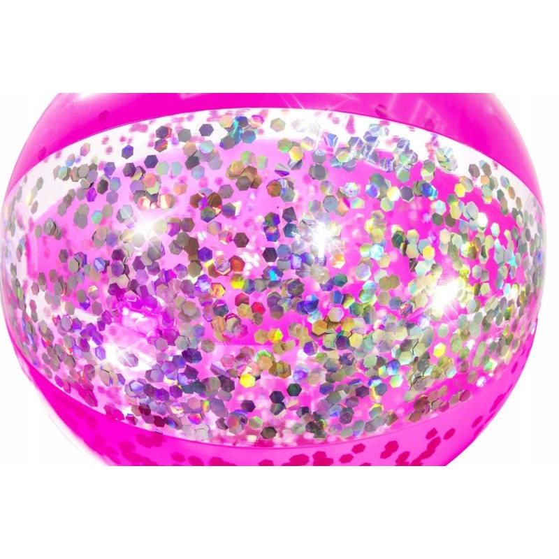 Piłka Plażowa Z Brokatem Rózowa 41cm Bestway 31050