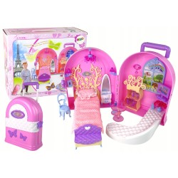 Rozkładany Duży Domek Dla Lalek Walizka Meble