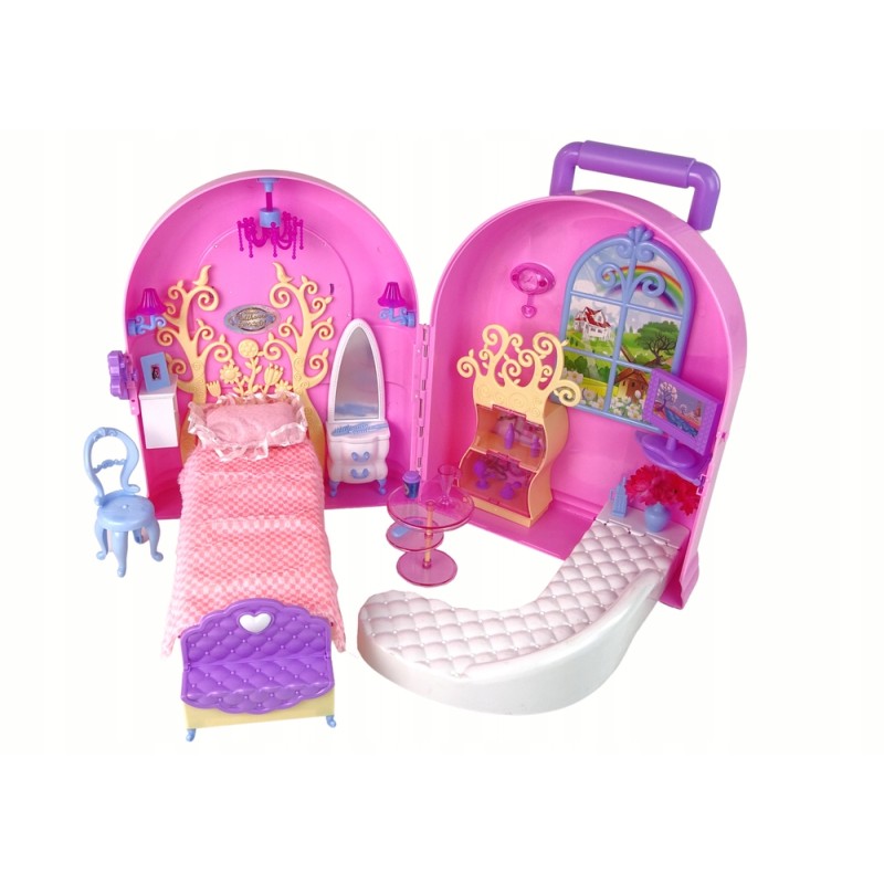 Rozkładany Duży Domek Dla Lalek Walizka Meble