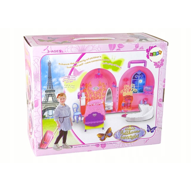 Rozkładany Duży Domek Dla Lalek Walizka Meble