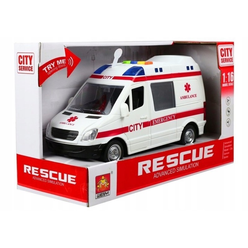 Auto Karetka Pogotowia Ambulans Efekty Gra Świeci