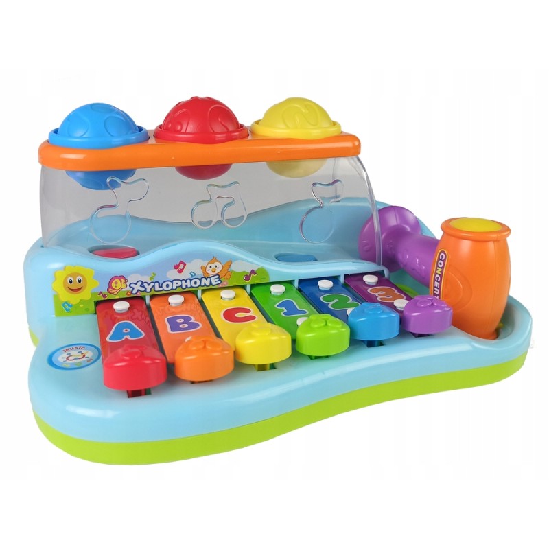 Edukacyjne Cymbałki Dla Malucha Młoteczek 6 Tonów Niebieskie