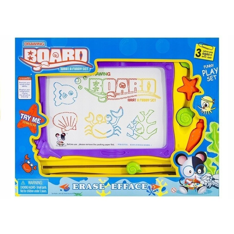 Tablica Znikopis Morski + 3 Pieczątki Kolorowe Tło