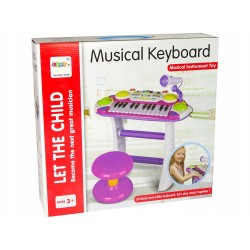 Organy Keyboard Krzesełko Mikrofon Niebieski