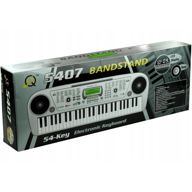 Keyboard MQ5407 Organy 54 Klawisze LCD Ładowarka