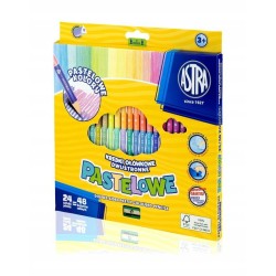 Kredki ołówkowe trójkątne dwustronne pastelowe 24-48 ASTRA