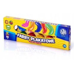 Farby plakatowe 12kol 10ml ASTRA