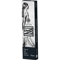 Węgiel naturalny rysunkowy 10szt 3-6mm ASTRA