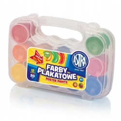 Farby plakatowe 12kol 20ml walizka ASTRA