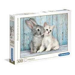 Clementoni Puzzle 500el Kotek i króliczek. Cat and Bunny 35004