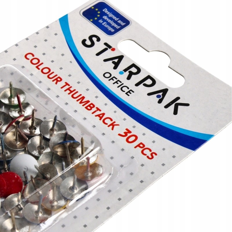 Pinezki kolorowe blister 30szt. STARPAK