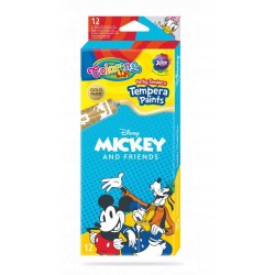 Farby tempera w tubach 12 kolorów 12ml Colorino Kids Mickey Myszka Miki
