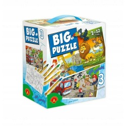 Big puzzle 3 zwierzęta afrykańskie i straż pożarna kredki gratis 2469 ALEXA