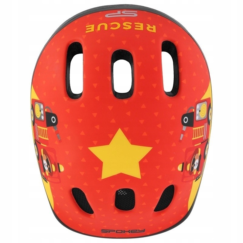 Kask rowerowy dziecięcy M 52-56cm FUN RESCUE Straż czerwony 941014 SPOKEY