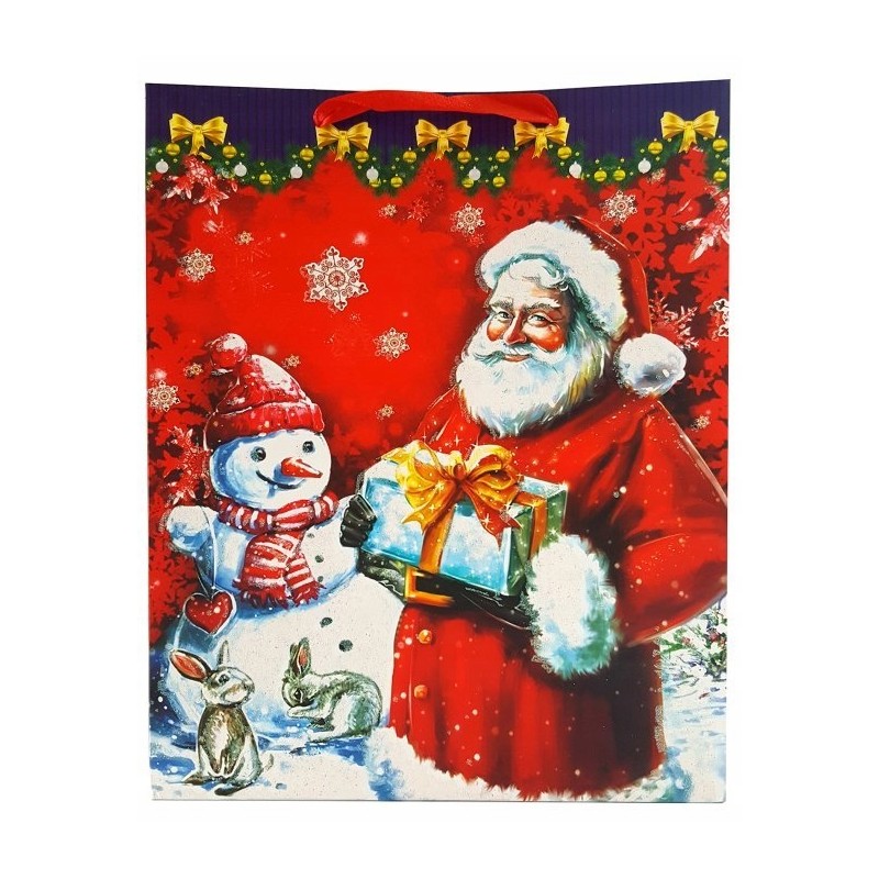 Torebka ozdobna prezentowa świąteczna 7001C 18x23x10cm p12, mix cena za 1 s