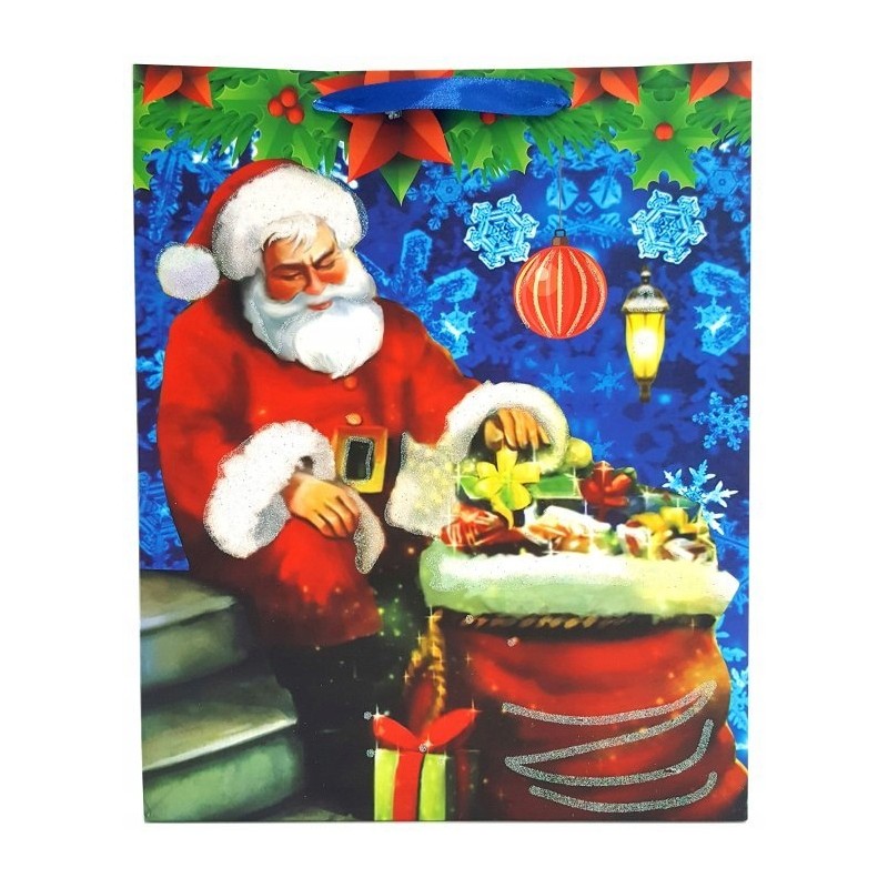 Torebka ozdobna prezentowa świąteczna 7001C 18x23x10cm p12, mix cena za 1 s