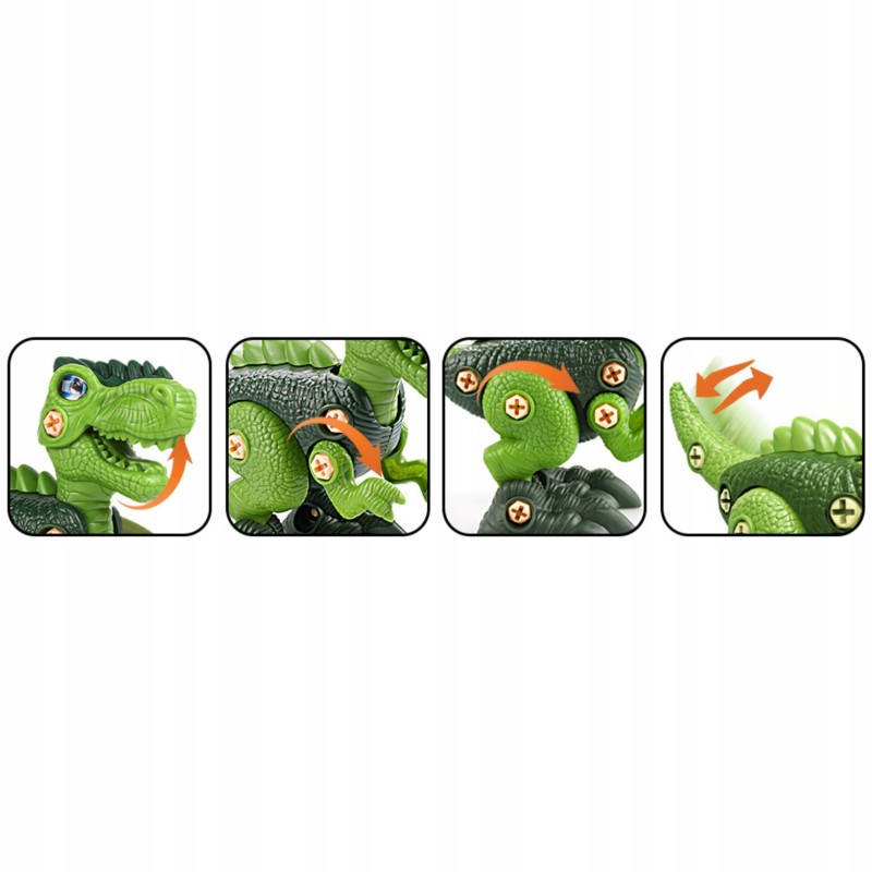 ZESTAW DINOZAUR DINO W JAJKU DO SKRĘCANIA ŚRUBKI WKRĘTARKA JAJO UKŁADANKA