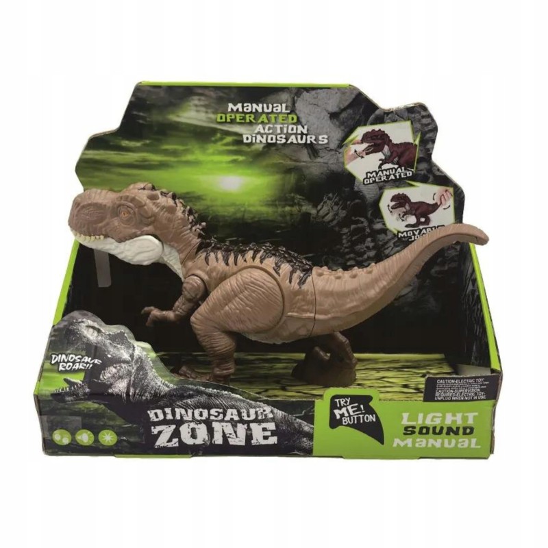INTERAKTYWNY DINOZAUR FIGURKA CHODZI RUSZA SIĘ RYCZY ŚWIECĄCE OCZY LED