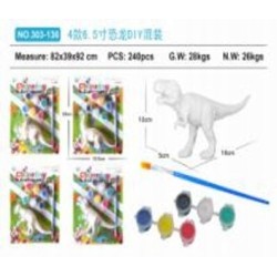 ZESTAW KREATYWNY DO MALOWANIA FARBKI FIGURKI DINO