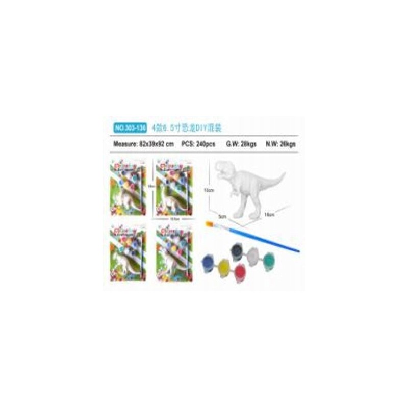 ZESTAW KREATYWNY DO MALOWANIA FARBKI FIGURKI DINO