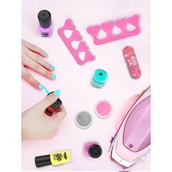 DUŻY ZESTAW KOSMETYKÓW LAKIERÓW DO PAZNOKCI MAKEUP MASZYNKA NAKLEJKI BROKAT