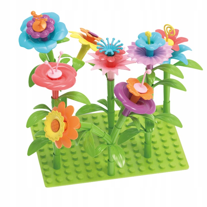 DUŻY ZESTAW OGRODNIKA KLOCKI KWIATKI KREATYWNY DONICZKI STWÓRZ WŁASNY OGRÓD